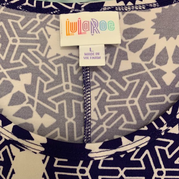 Gorgeous Lularoe Long Purple & White Dress Size Large - Picture 2 of 4